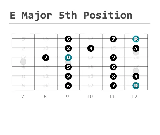 e major guitar position 5