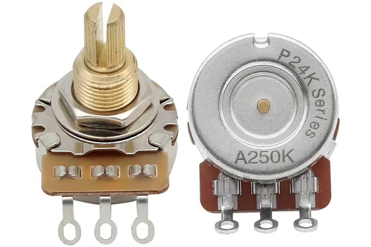 electric guitar potentiometer, front and back cleaning procedure