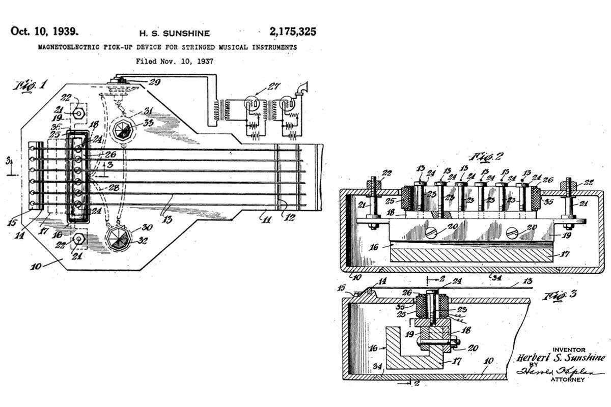 The Science Behind Strings and Vibration, guitar pickup patent epiphone